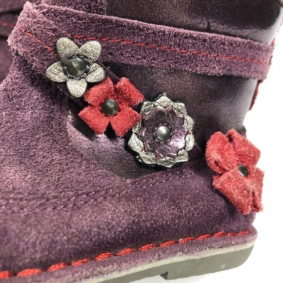 Stride Rite Medallion Collection Roslin Boots Purple Red Suede 7 - Picture 4 of 12